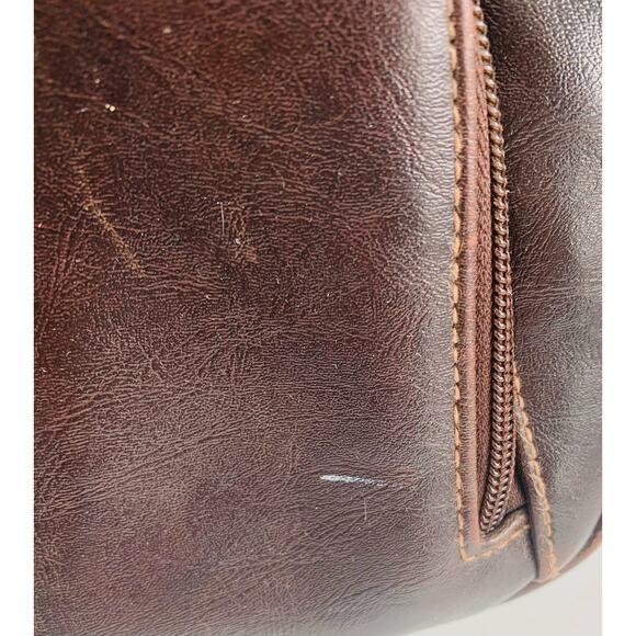 Vintage PVC Purse Brown Strap Pockets Zipper Snap Phone Pocket 10"x 9" Bag Retro - Picture 15 of 16